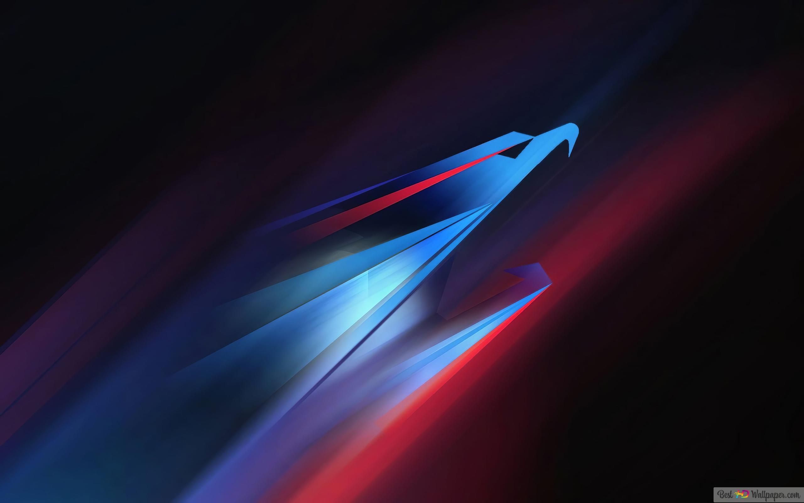 Adler, Abstrakt, Lichtstreifen, Blau-Rot, Dynamik, 2K, Hintergrundbild für den PC