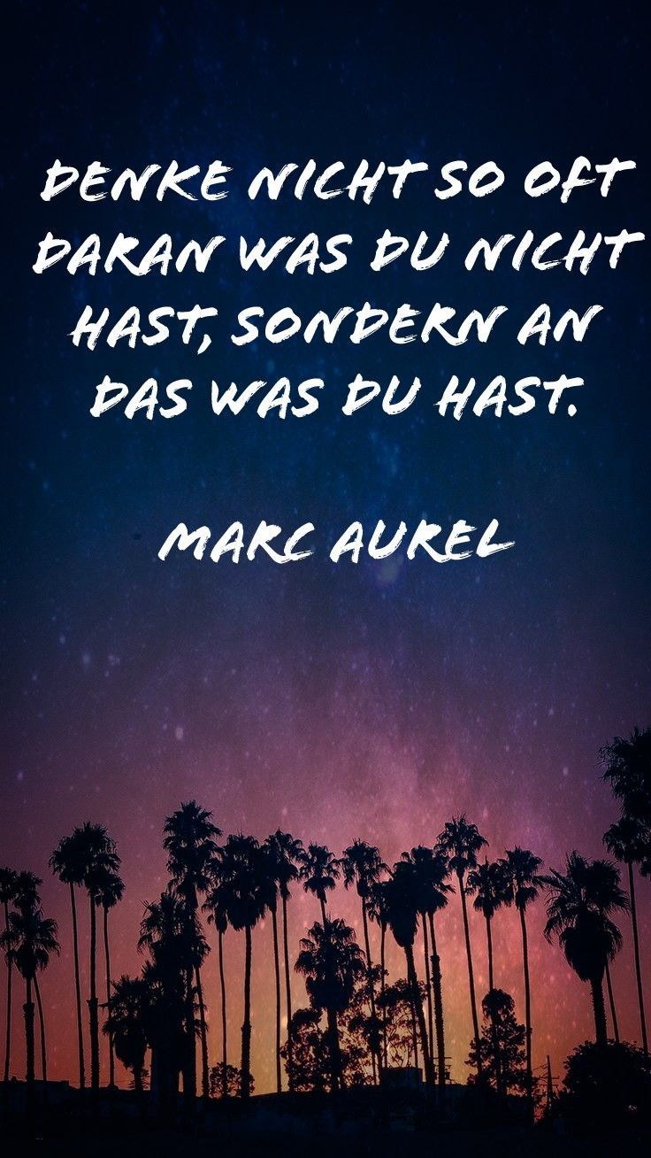 Marc Aurel, Zitat, Palmen, Sternenhimmel, Silhouette, Nacht, Android-Hintergrundbild