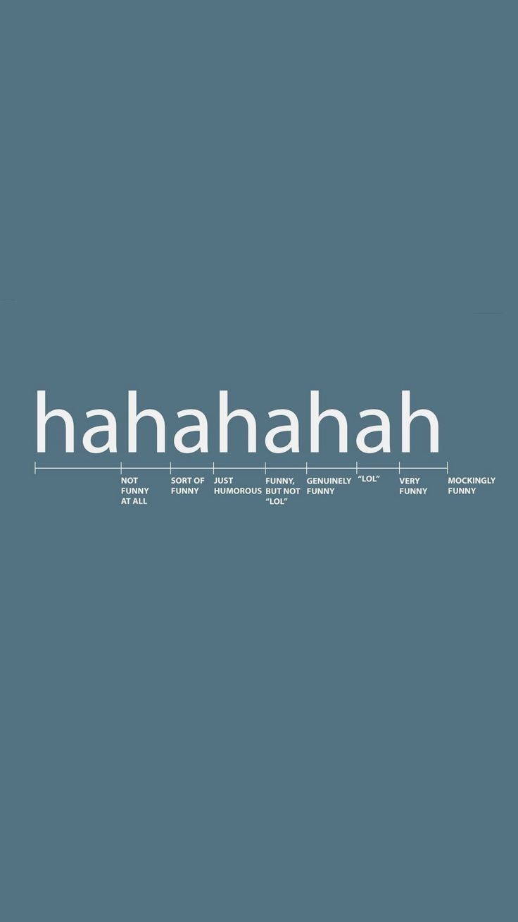 Hahahahah, Lachen, Minimalistisch, Graublauer Hintergrund, Typografie, Sperrbildschirm fürs iPhone