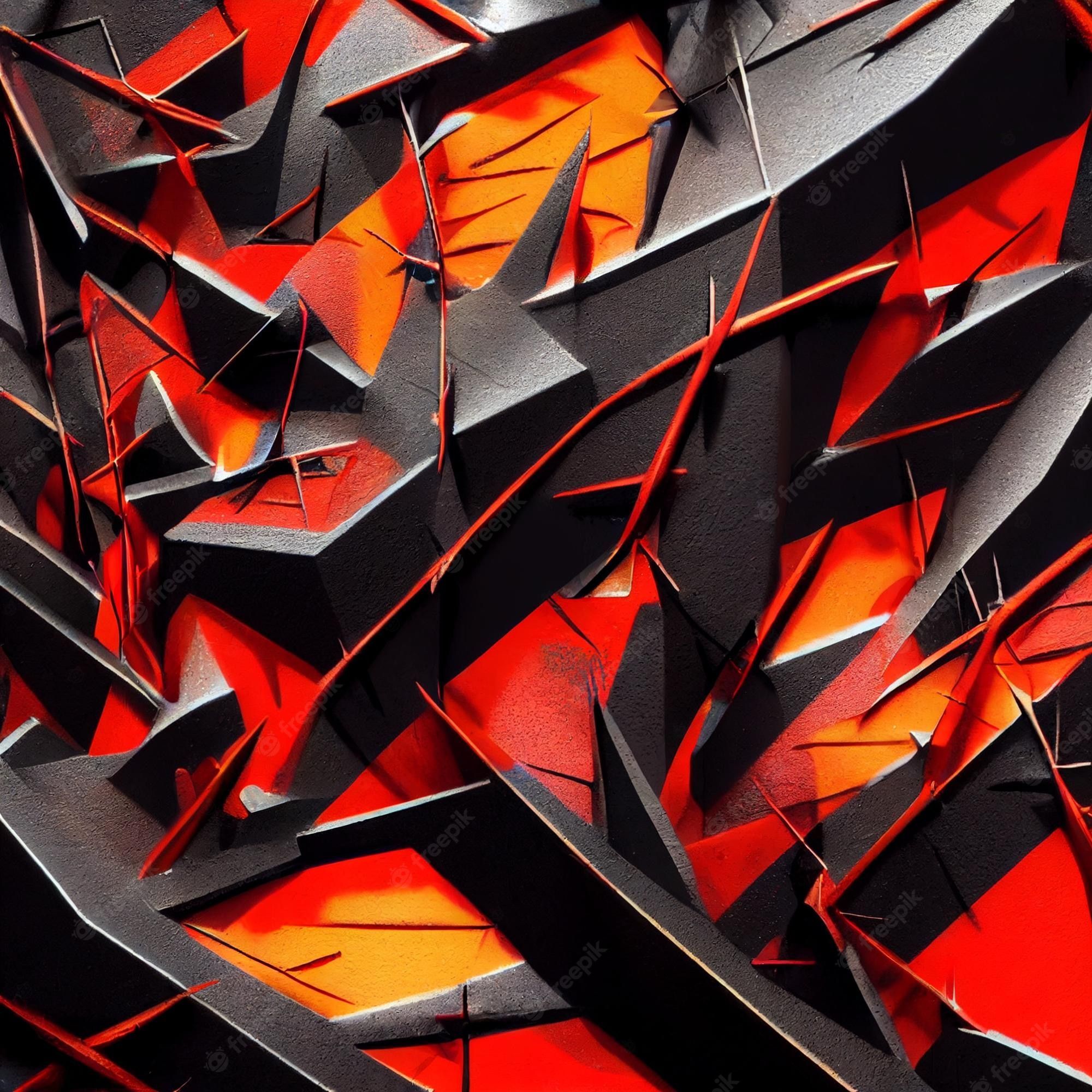 Abstrakt, Splitter, Rot, Schwarz, 3D, Hintergrundbild für iPad und Tablet