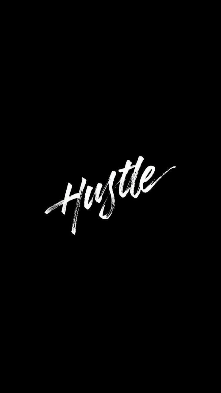 Hustle, Handschrift, Schwarzer Hintergrund, Minimalistisch, Sperrbildschirm fürs iPhone