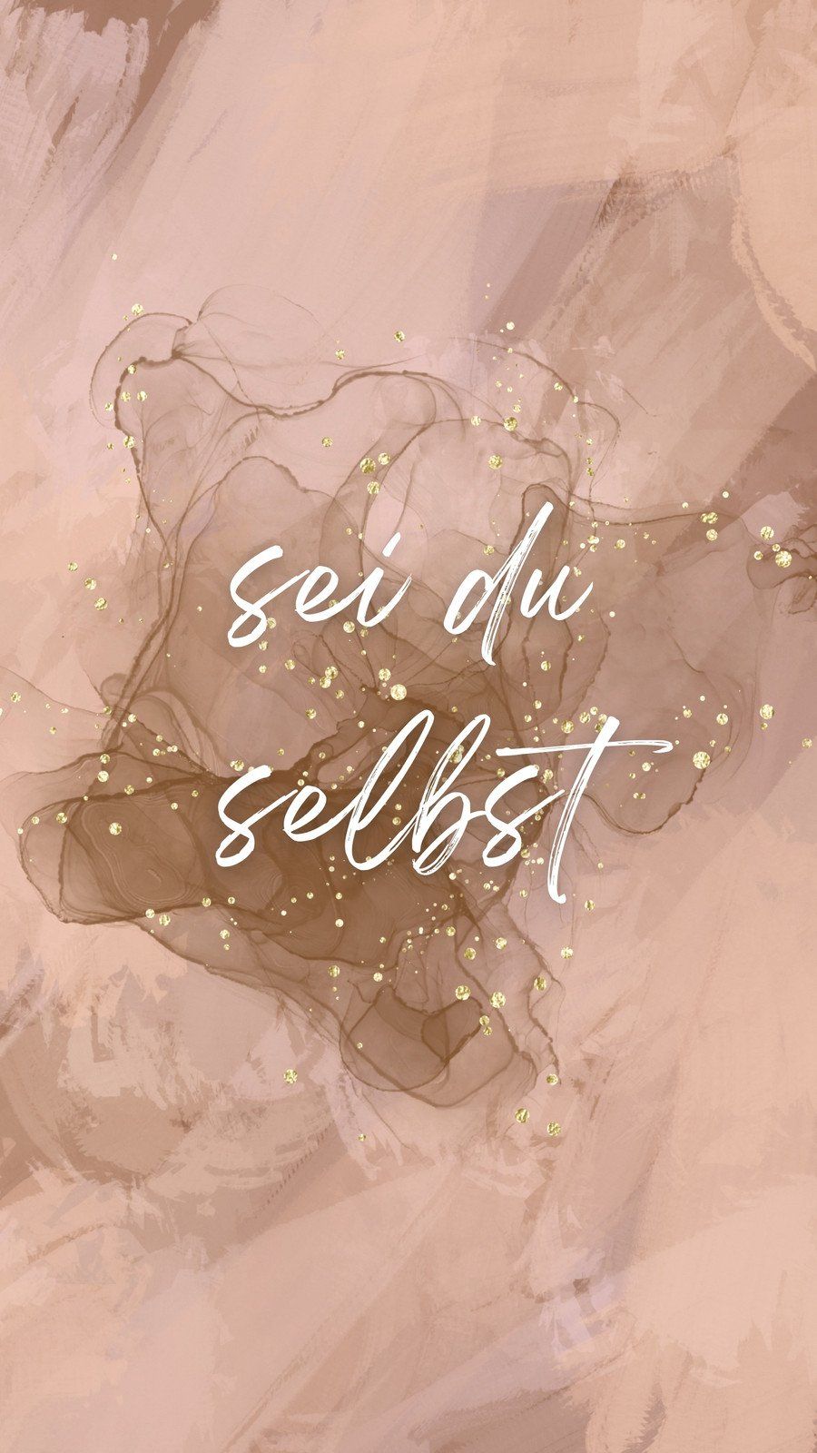 Sei du selbst, Rosa Marmor, Goldene Adern, Handschrift, HD, Handy-Hintergrund im Hochformat