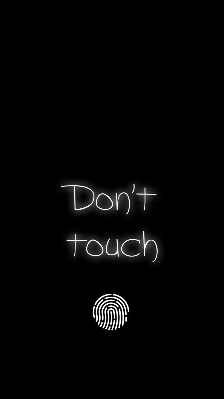 Don't touch, Fingerabdruck, Sperrbildschirm, Schwarzer Hintergrund, Sperrbildschirm fürs iPhone