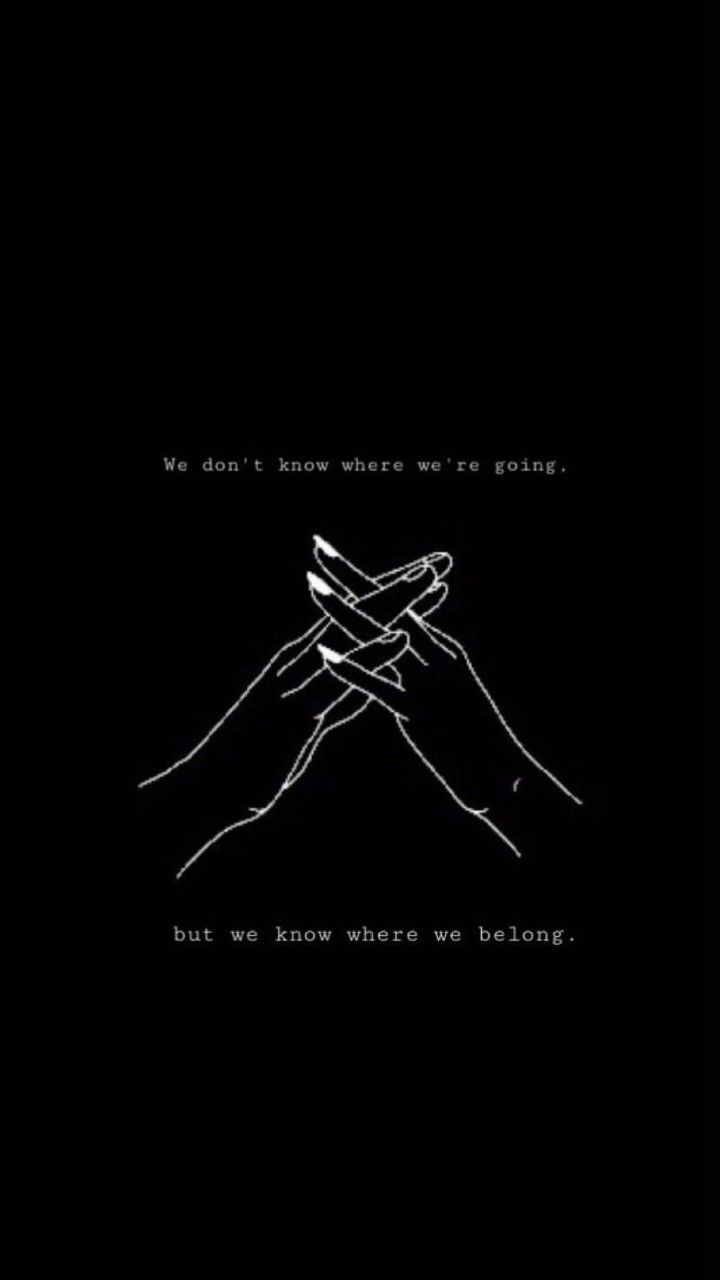 Strichzeichnung, Hände, Kleiner Spruch, Schwarzer Hintergrund, Minimalistisch, Sperrbildschirm