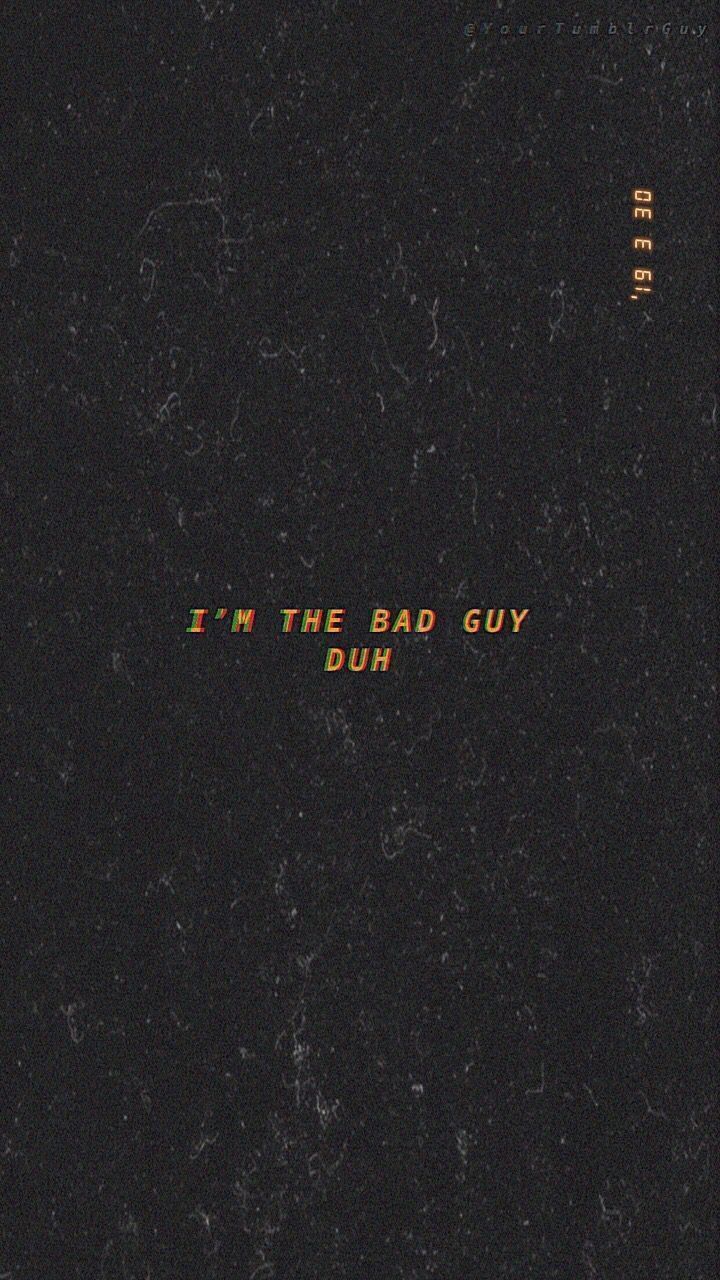 I'm the bad guy, Gelbe Schrift, Dunkle Textur, Minimalistisch, HD, iPhone-Hintergrundbild
