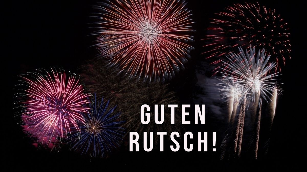 Guten Rutsch!, Feuerwerk, Silvester, Nacht, Neujahr, Hintergrund
