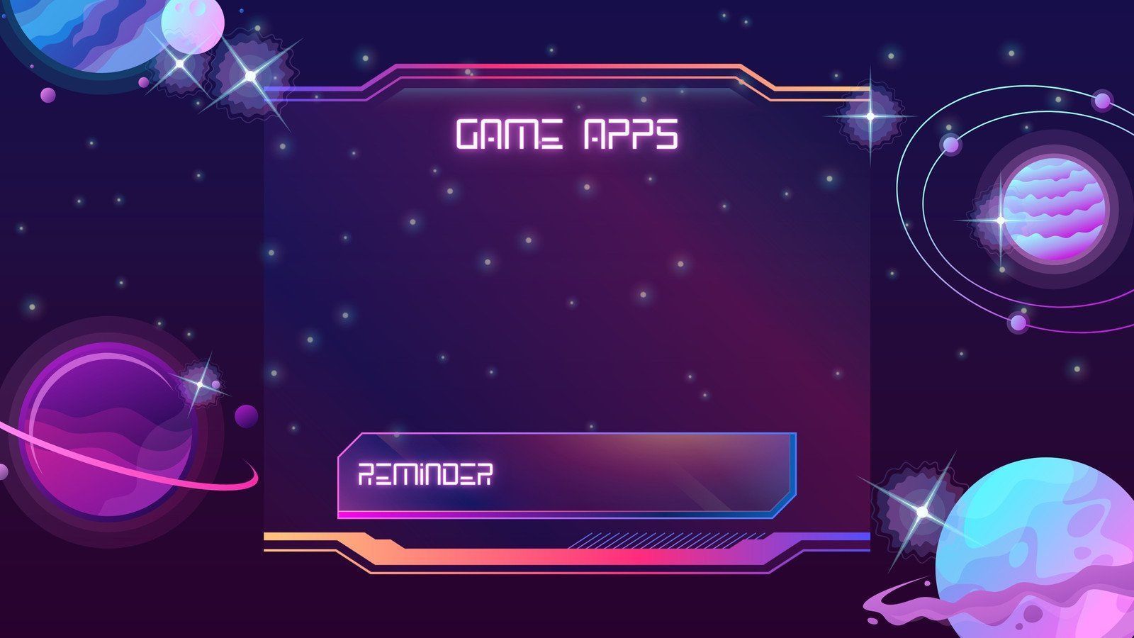 Game Apps, Planeten, Benutzeroberfläche, Weltall, Lila, HD, Desktop-Hintergrund für Windows