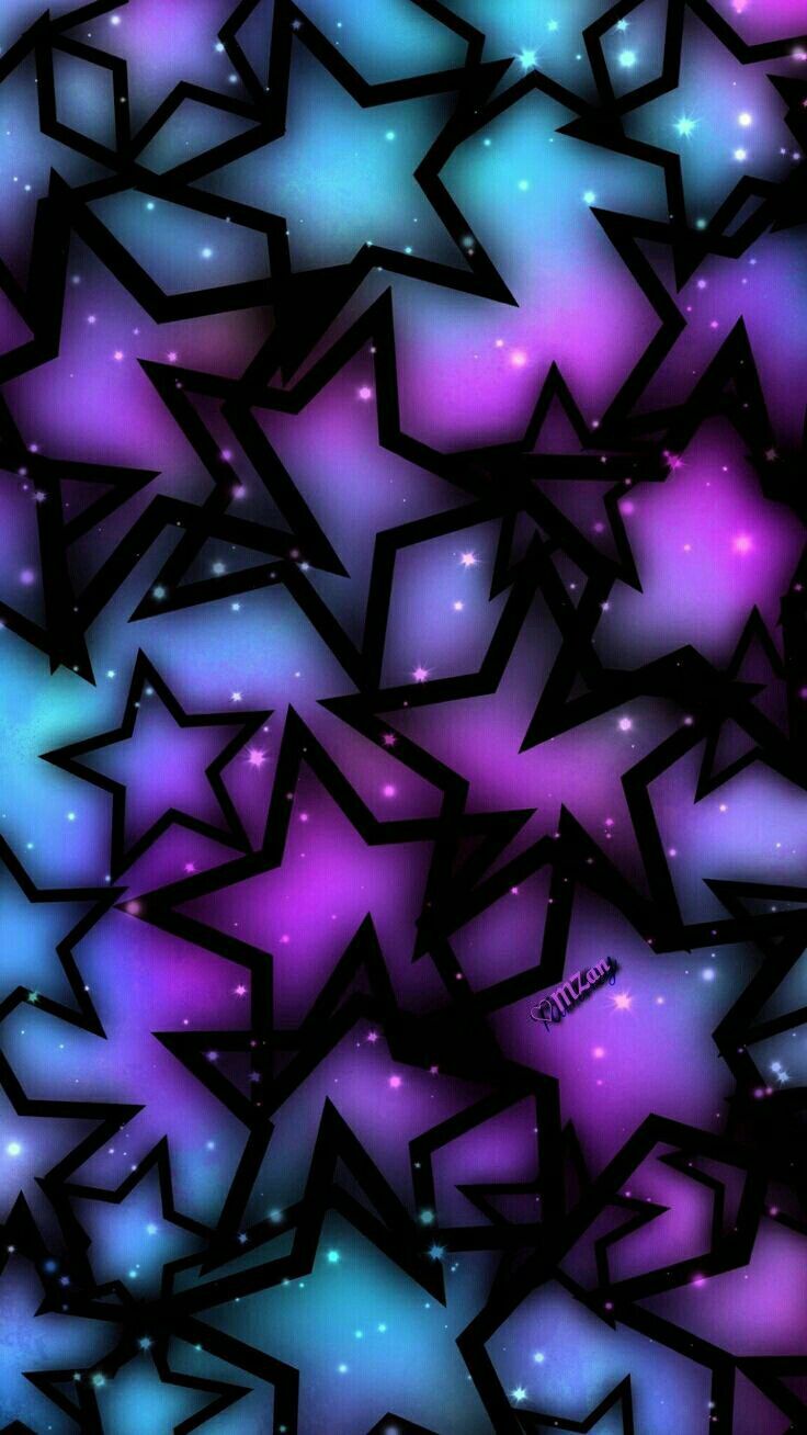 Sterne, Muster, Lila, Blau, Galaxie-Muster, HD, Handy-Hintergrund im Hochformat