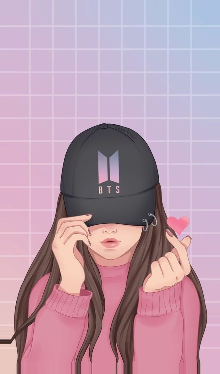 BTS, Mädchen, Basecap, K-Pop, Fingerherz, Rosa, Hochformat, Hintergrundbild fürs Smartphone