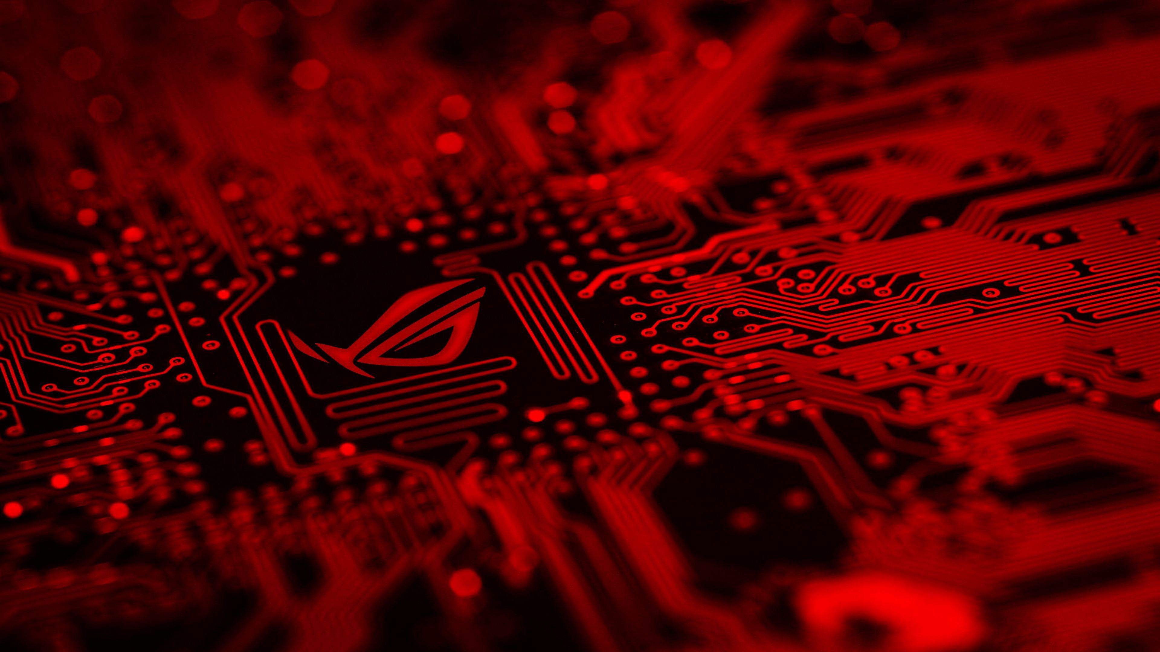 ASUS ROG, Republic of Gamers, Platine, Rot, Logo, 4K 2160p, Desktop-Hintergrundbild