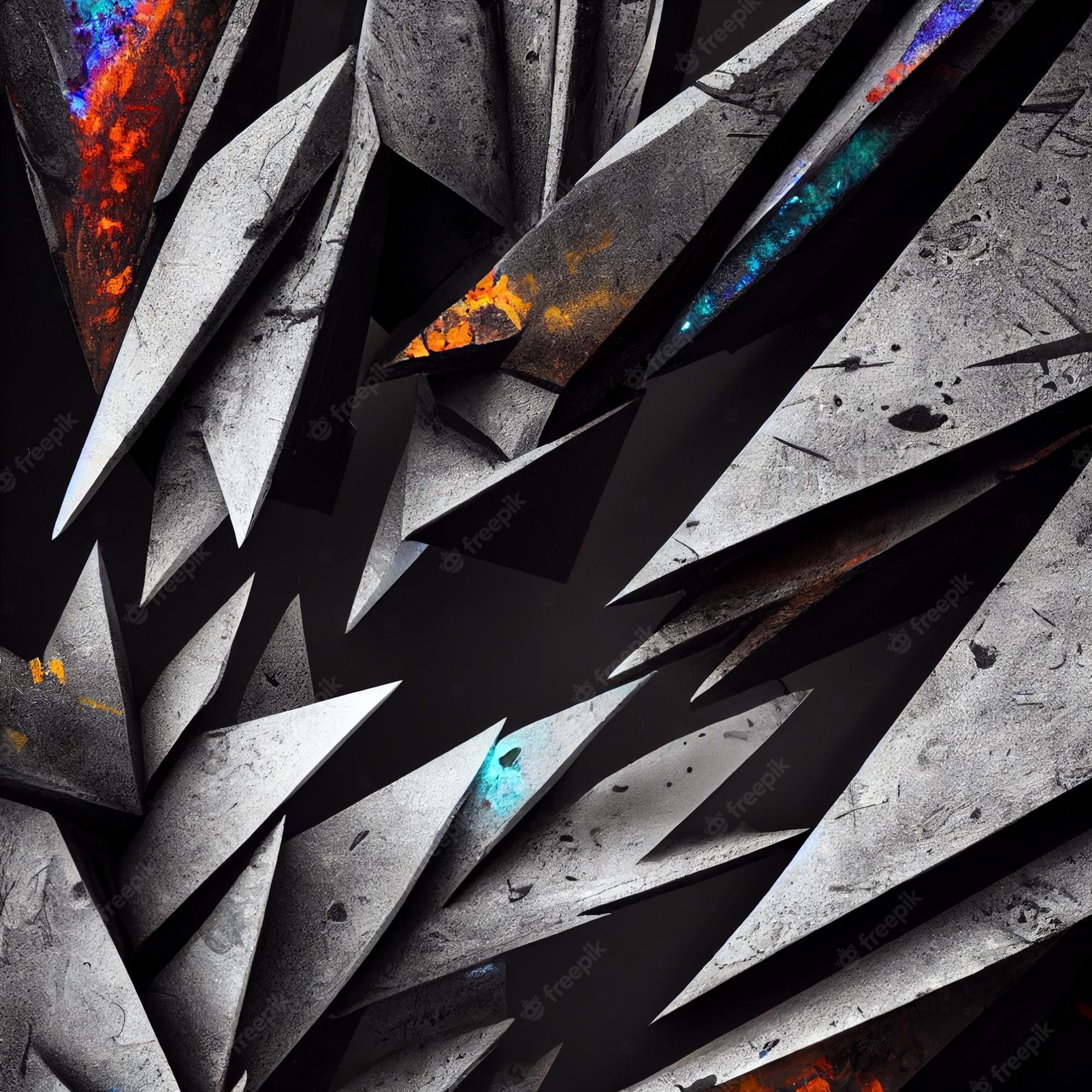 Splitter, Abstrakt, Grau, Schwarz, Kantig, Full HD, iPad-Hintergrundbild