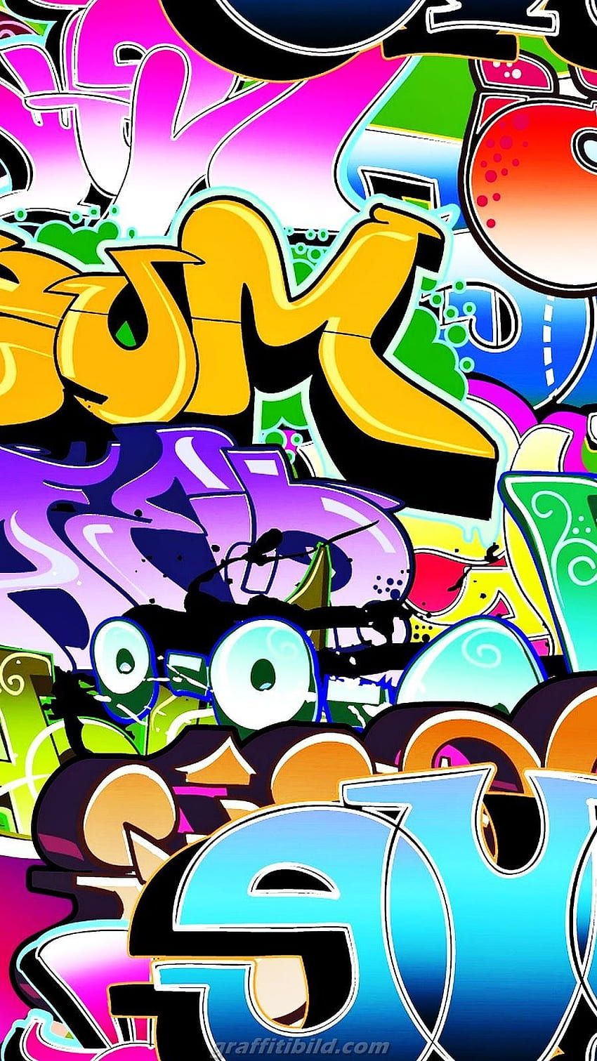 Graffiti, Bunte Buchstaben, Street Art, Comic-Stil, HD, Hintergrundbild fürs Handy