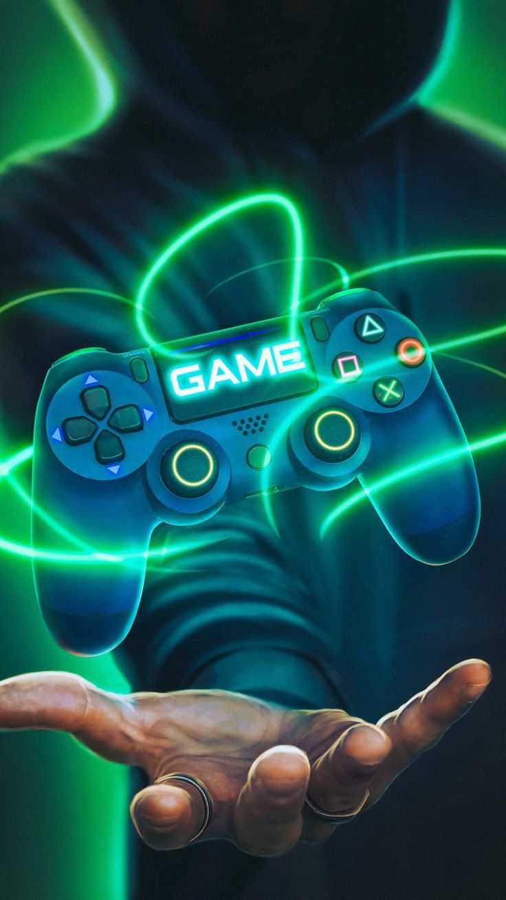 Controller, Hand, Neon, Grün, Game, HD, Sperrbildschirm fürs iPhone