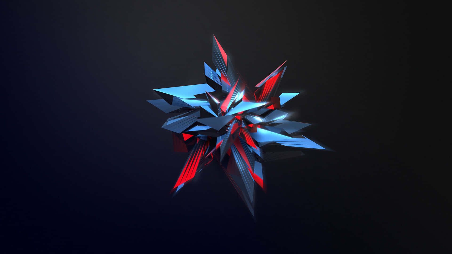 Stern, Kristall, Blau, Rot, 3D, Abstrakt, Full HD 1080p, Desktop-Hintergrundbild