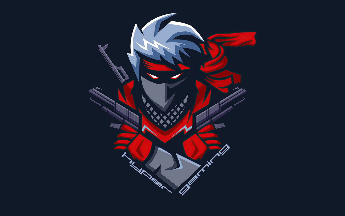 Esport-Logo, Ninja, Maskottchen, Rot, Dunkelblau, HD, Hintergrundbild für den PC