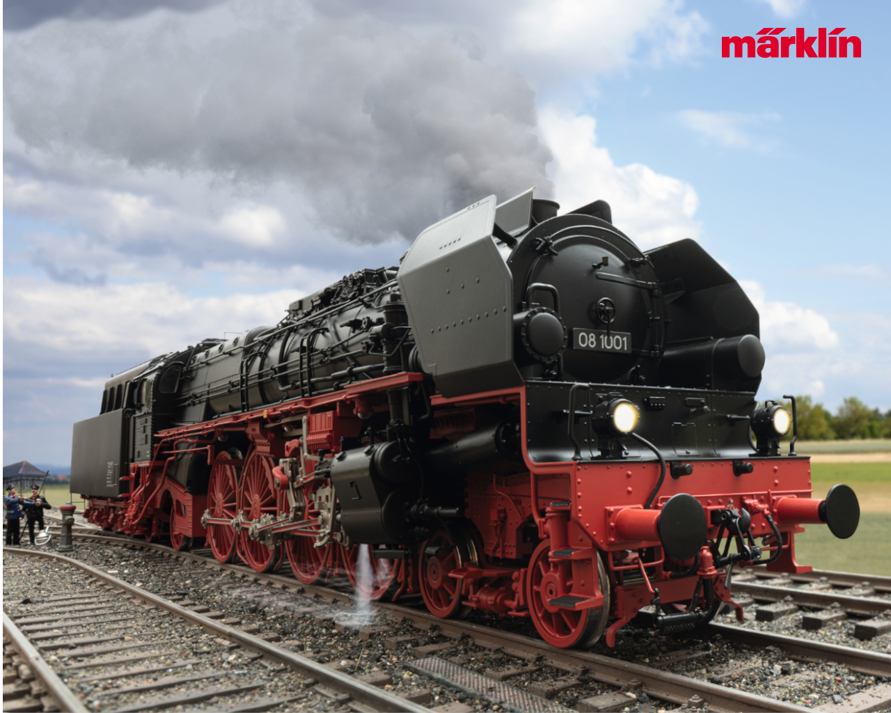 Märklin, Dampflok, Rote Räder, Gleisvorfeld, Dampf, HD, Hintergrundbild für den PC