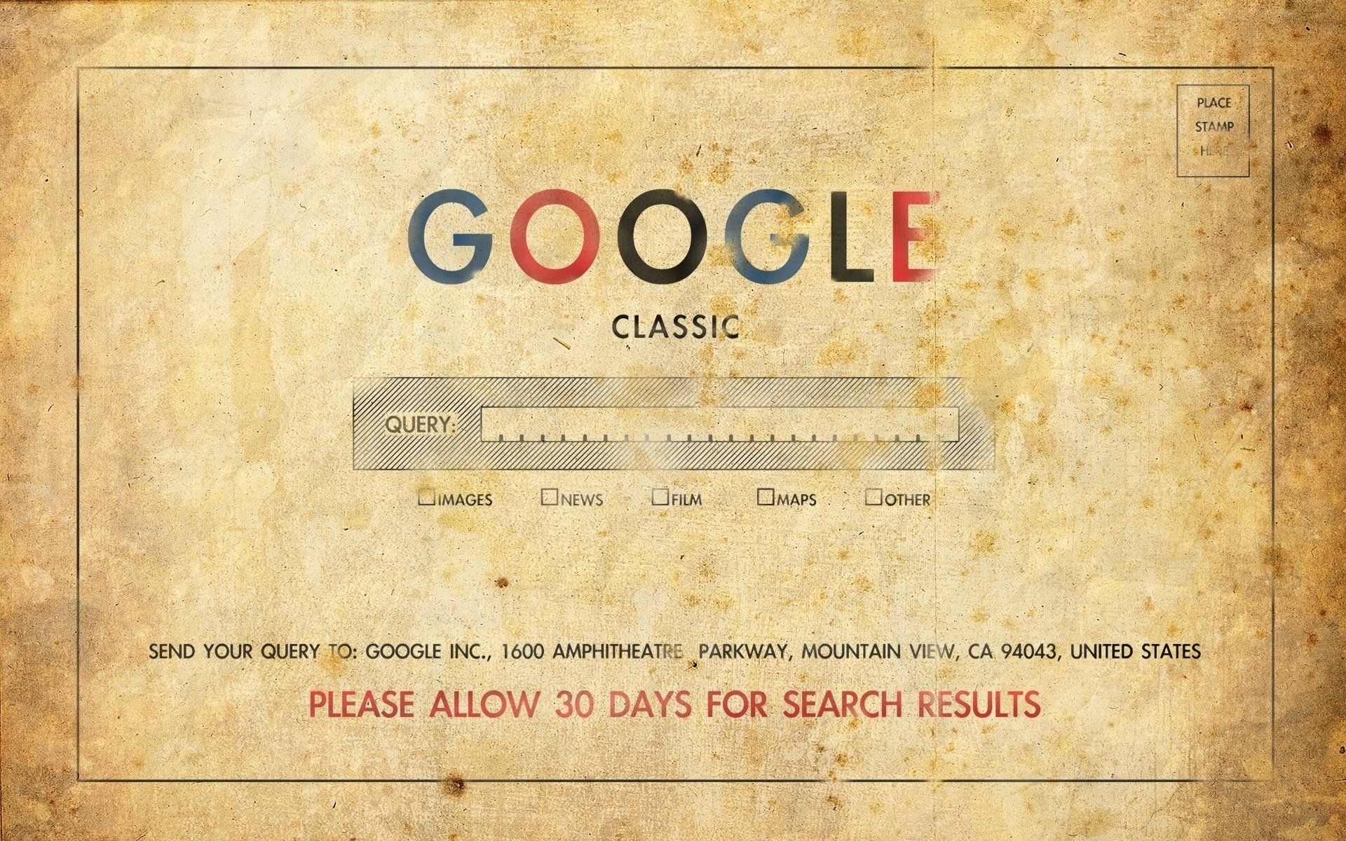 Google Classic, Google, Vintage-Papier, Retro, Humor, Full HD, Desktop-Hintergrund für Windows