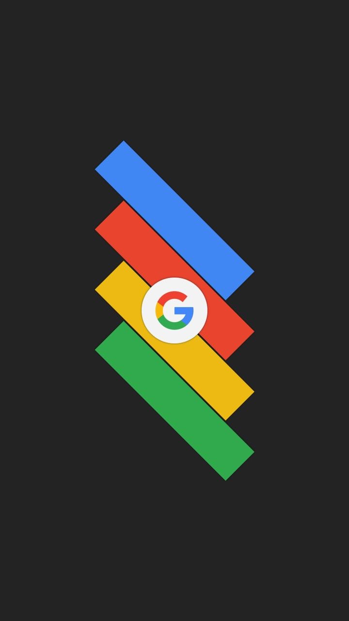 Google-Logo, Farbstreifen, Schwarz Hintergrund, Minimalistisch, Sperrbildschirm fürs iPhone