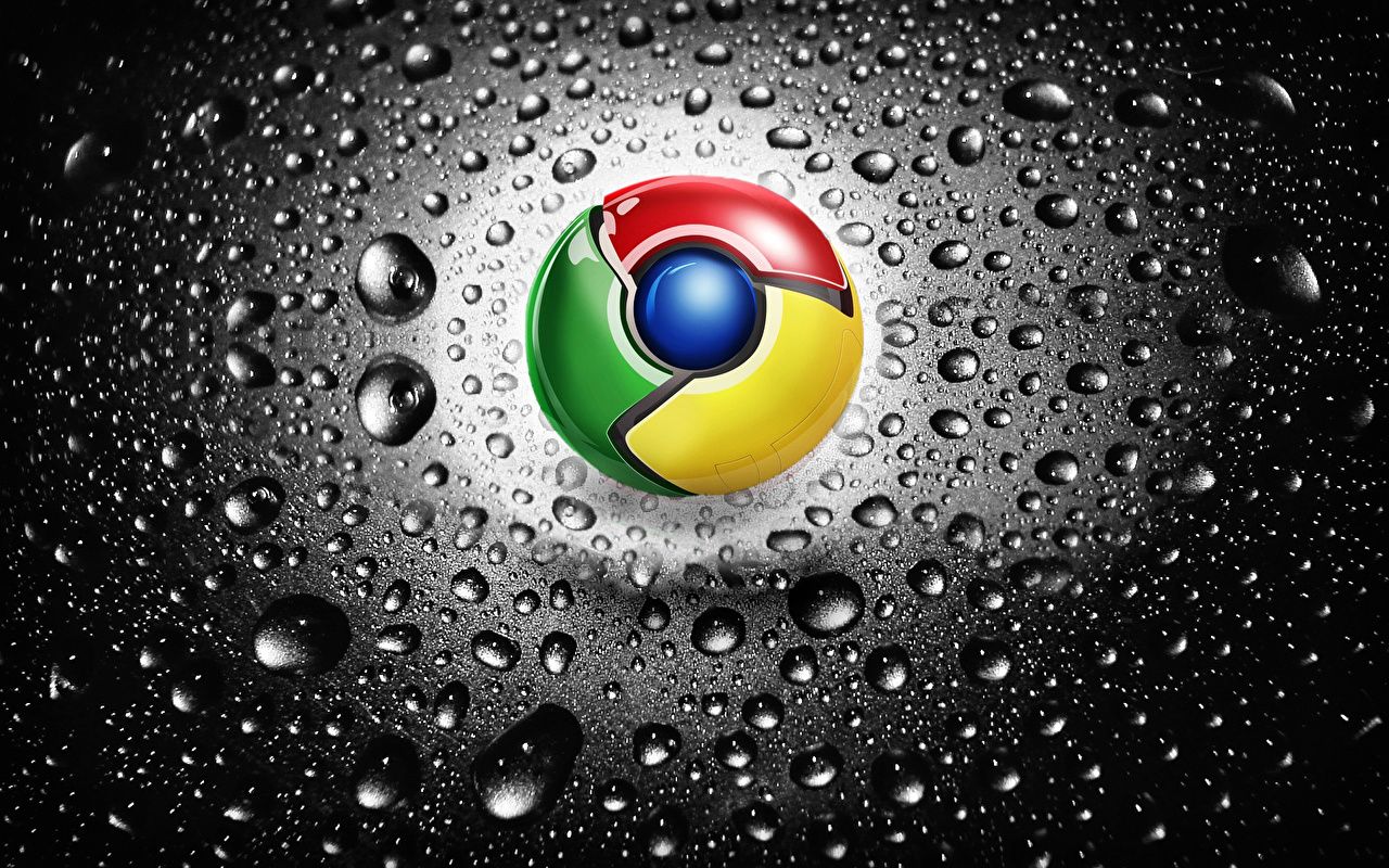 Google Chrome, Chrome-Logo, Wassertropfen, Schwarz-Weiß, HD, Windows-Hintergrundbild