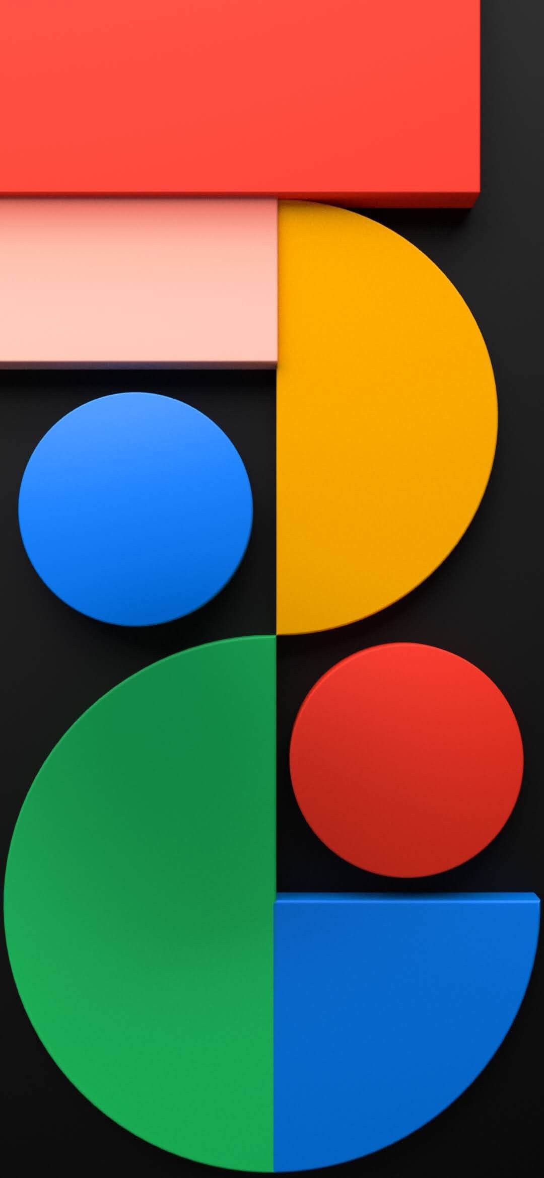 Google, Geometrische Formen, Bauhaus, Google-Farben, Full HD, Hintergrundbild fürs Handy