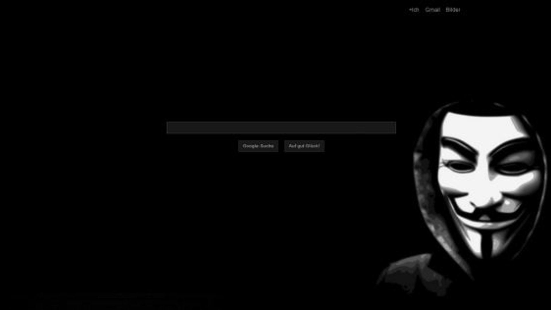 Google-Suche, Guy-Fawkes-Maske, Anonymous, Schwarz Hintergrund, Dark Mode, Full HD Wallpaper