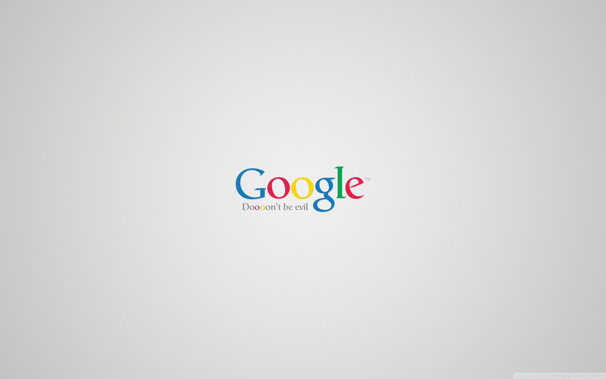 Google, Google-Logo, Grau Hintergrund, Don't be evil, 2K Wallpaper