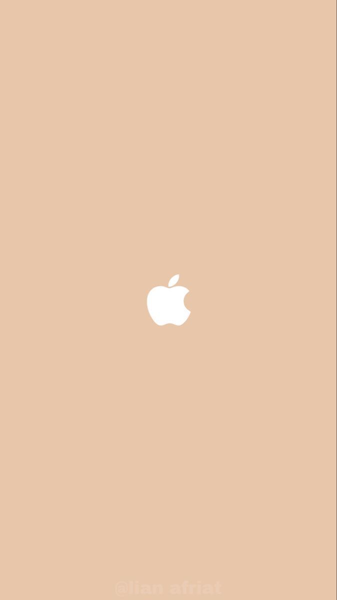 Apple-Logo, Beige, Minimalistisch, Sandfarben, Hintergrundbild für iPhone und Android