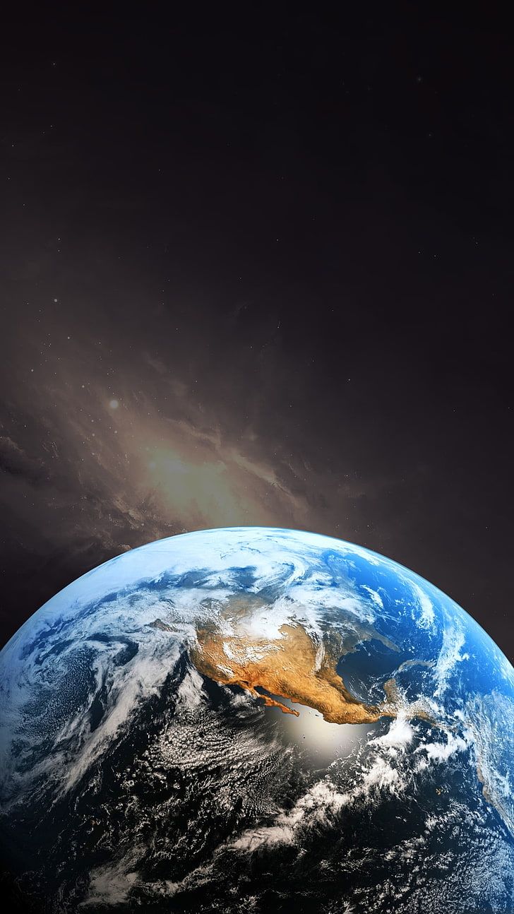 Erde, Weltall, Galaxie, Planet, Dunkler Himmel, HD, Handy-Hintergrund im Hochformat