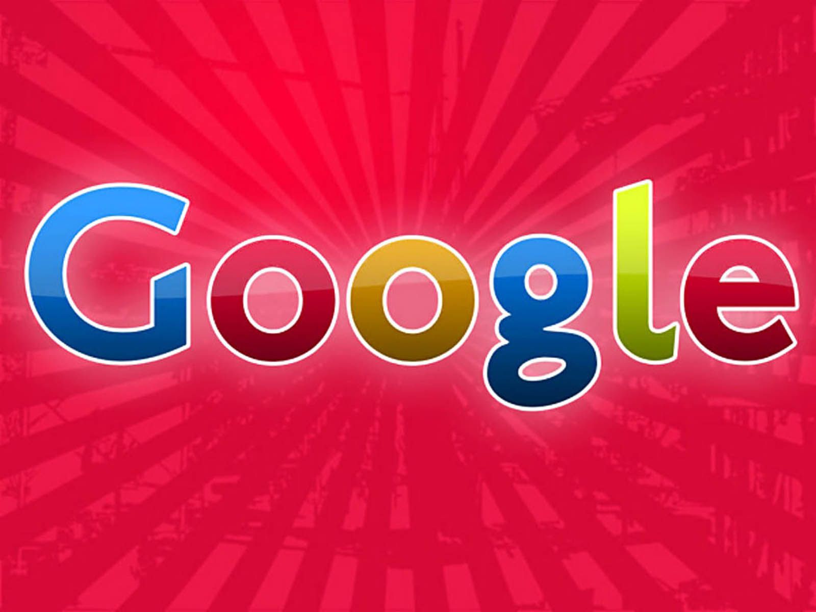 Google, Google-Logo, 3D-Schrift, Rot Hintergrund, Strahlen, HD Wallpaper