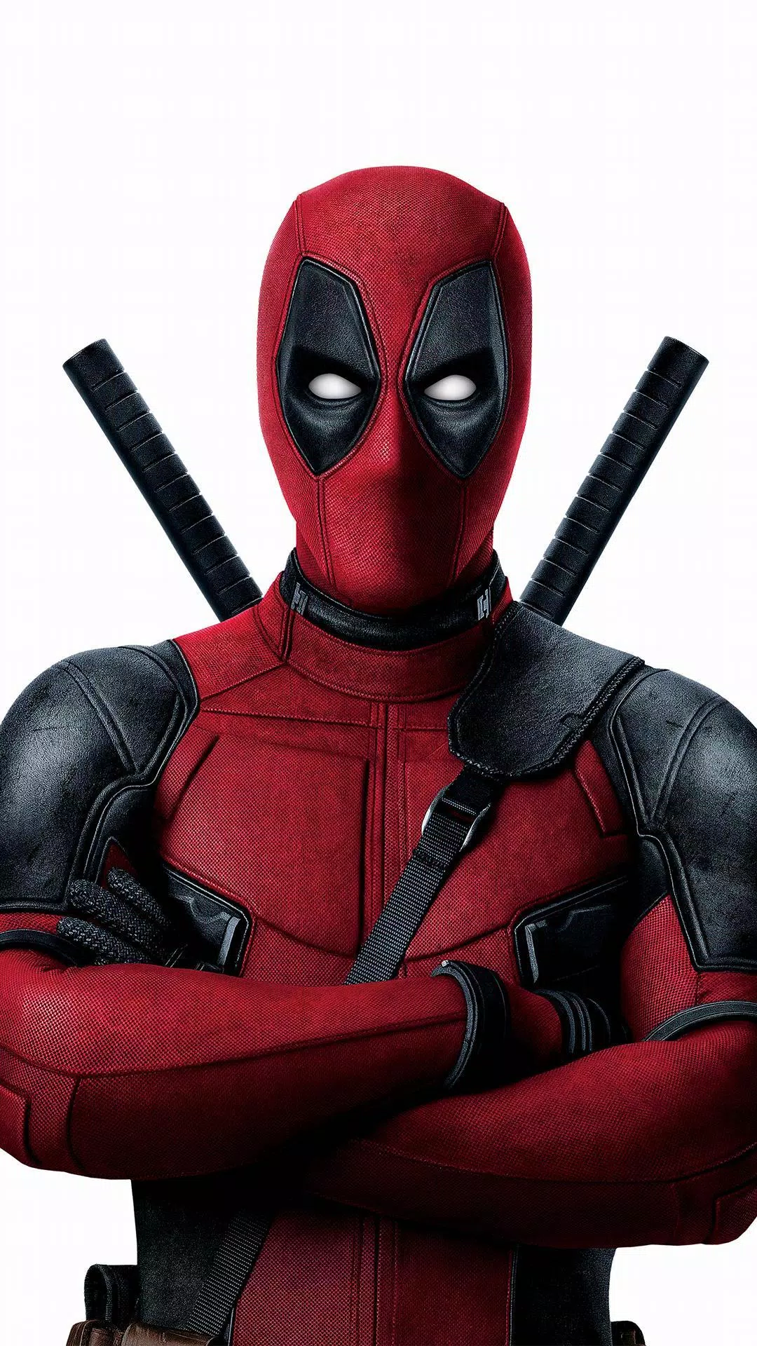 Deadpool, Verschränkte Arme, Katanas, Weißer Hintergrund, Sperrbildschirm fürs iPhone