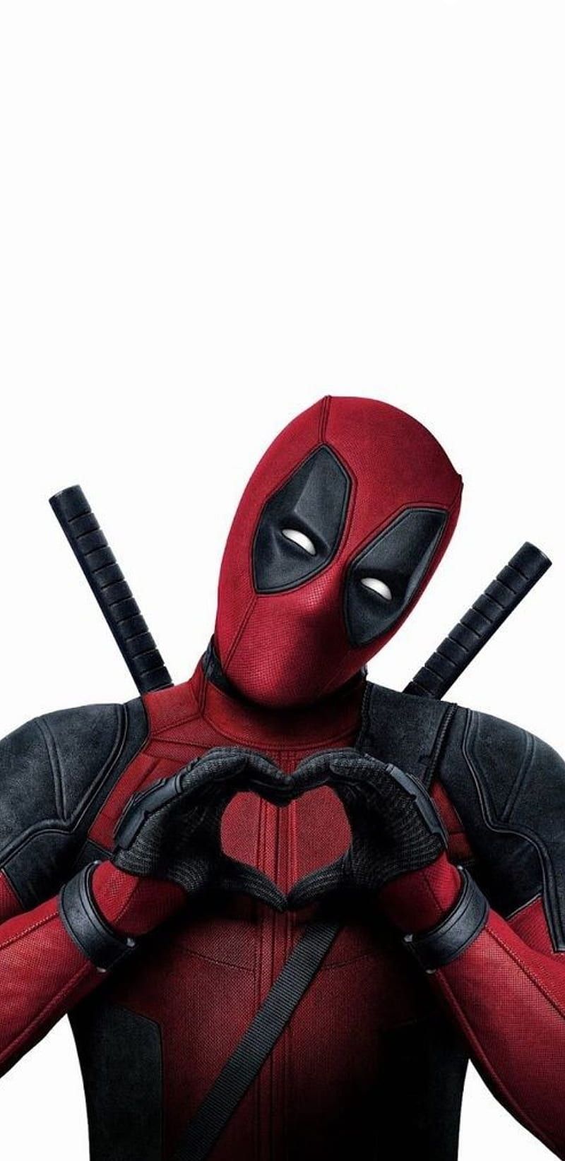 Deadpool, Herzgeste, Weißer Hintergrund, Romantik, HD, Sperrbildschirm fürs iPhone