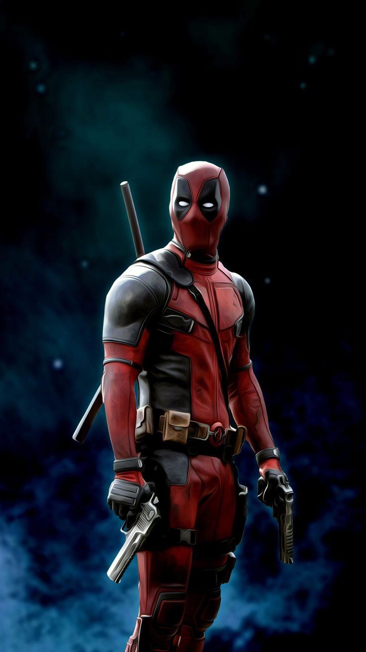 Deadpool, Sternenhimmel, Dunkel, Ganzkörper, Antiheld, Hintergrundbild für iPhone und Android