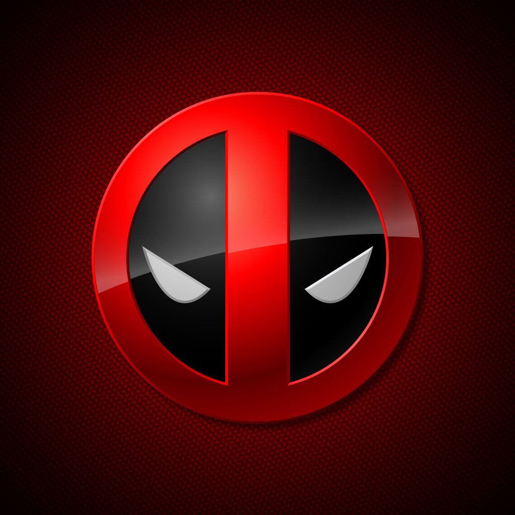 Deadpool-Logo, Deadpool, Roter Hintergrund, Symbol, Glänzend, Wallpaper