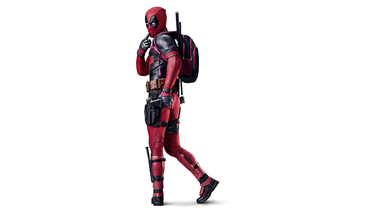Deadpool, Ganzkörper, Weißer Hintergrund, Rucksack, Ryan Reynolds, HD Wallpaper