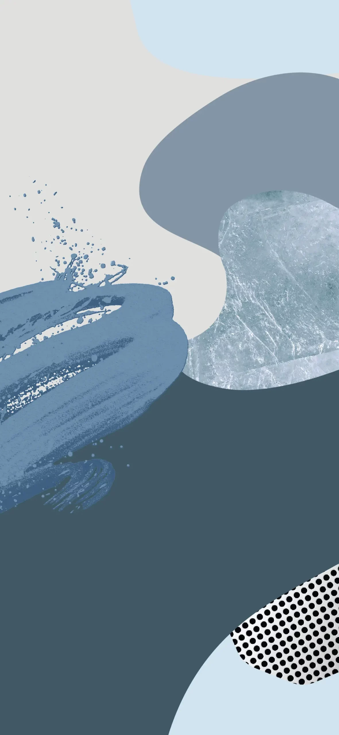 Abstrakte Formen, Pinselstriche, Grau-Blau, Minimalistisch, Android-Hintergrundbild