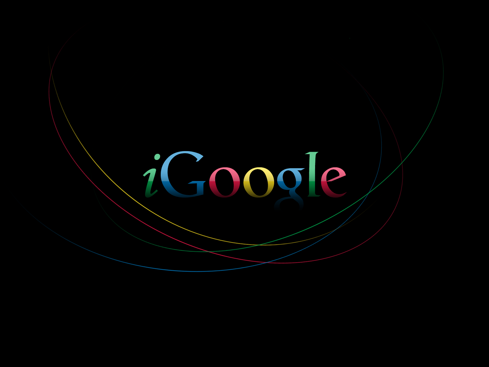 iGoogle, Google, Logo, Schwarz Hintergrund, Lichtbögen, HD Wallpaper