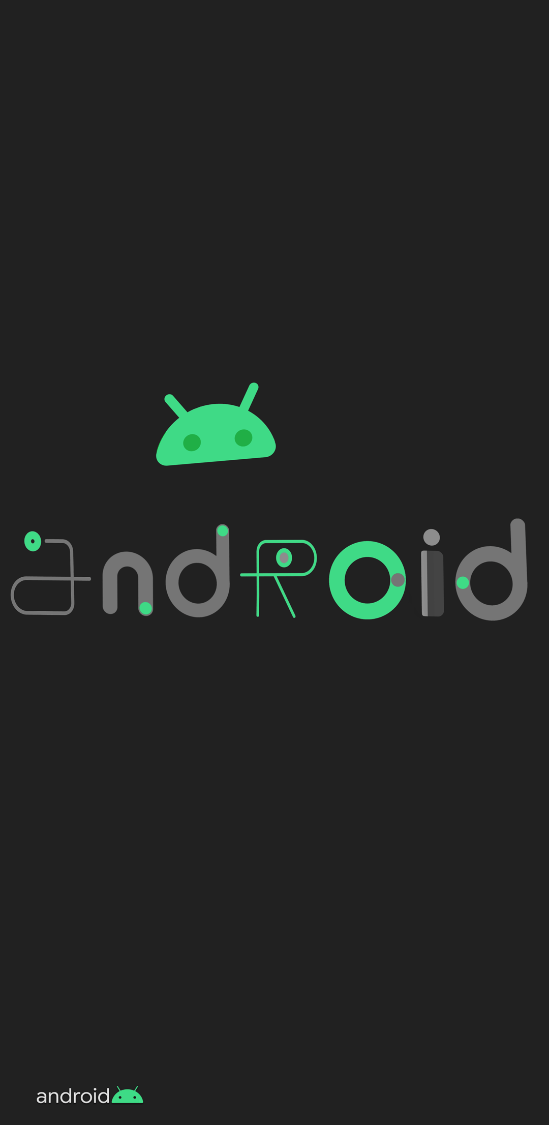 Android, Android-Roboter, Logo, Dunkelgrau, Minimalistisch, Full HD, iPhone-Hintergrundbild