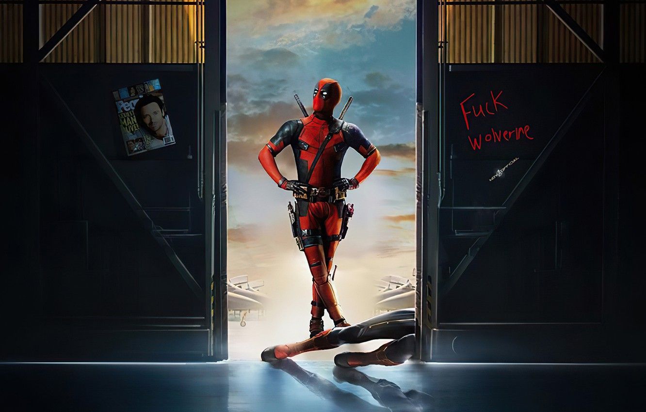 Deadpool, Deadpool 2, Tür, Gegenlicht, Ganzkörper, HD, Desktop-Hintergrund für Windows