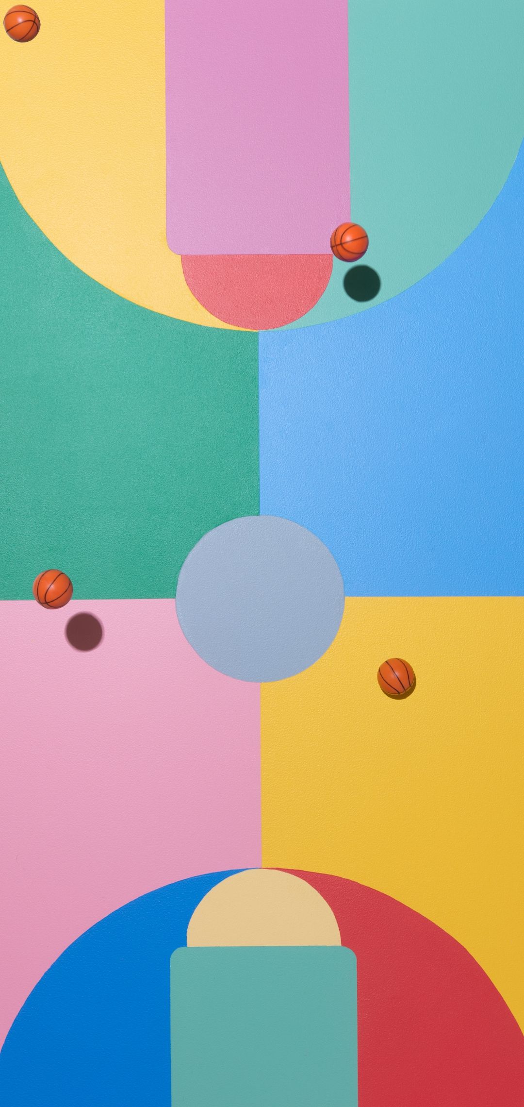 Geometrische Formen, Pastell, Material Design, Abstrakt, Full HD, Handy-Hintergrundbild