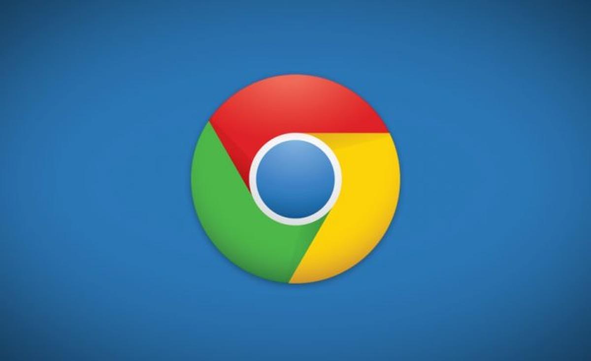 Google Chrome, Chrome-Logo, Blau Hintergrund, Minimalistisch, Wallpaper