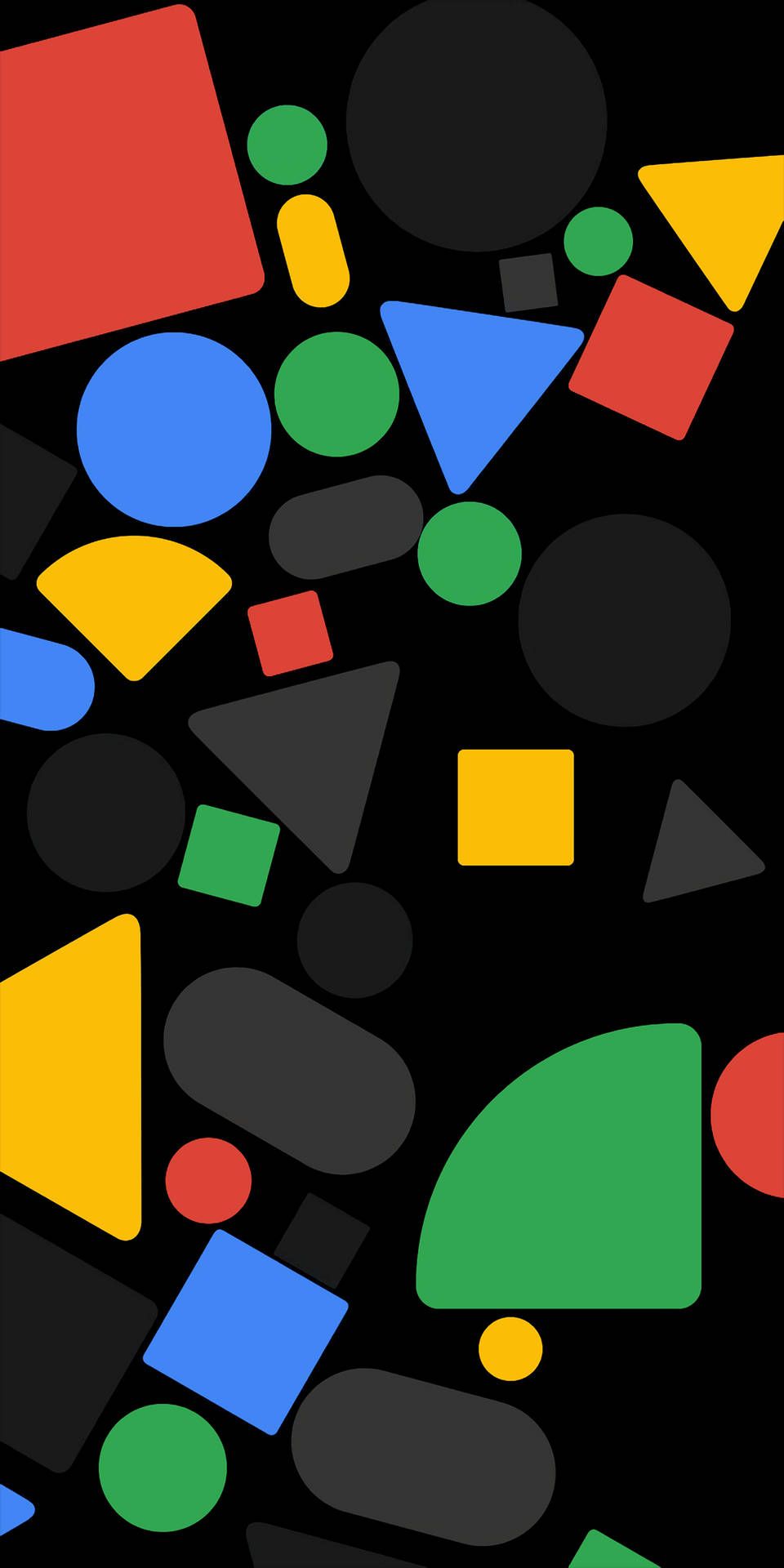 Geometrische Formen, Google-Farben, Schwarz Hintergrund, Muster, Sperrbildschirm fürs iPhone