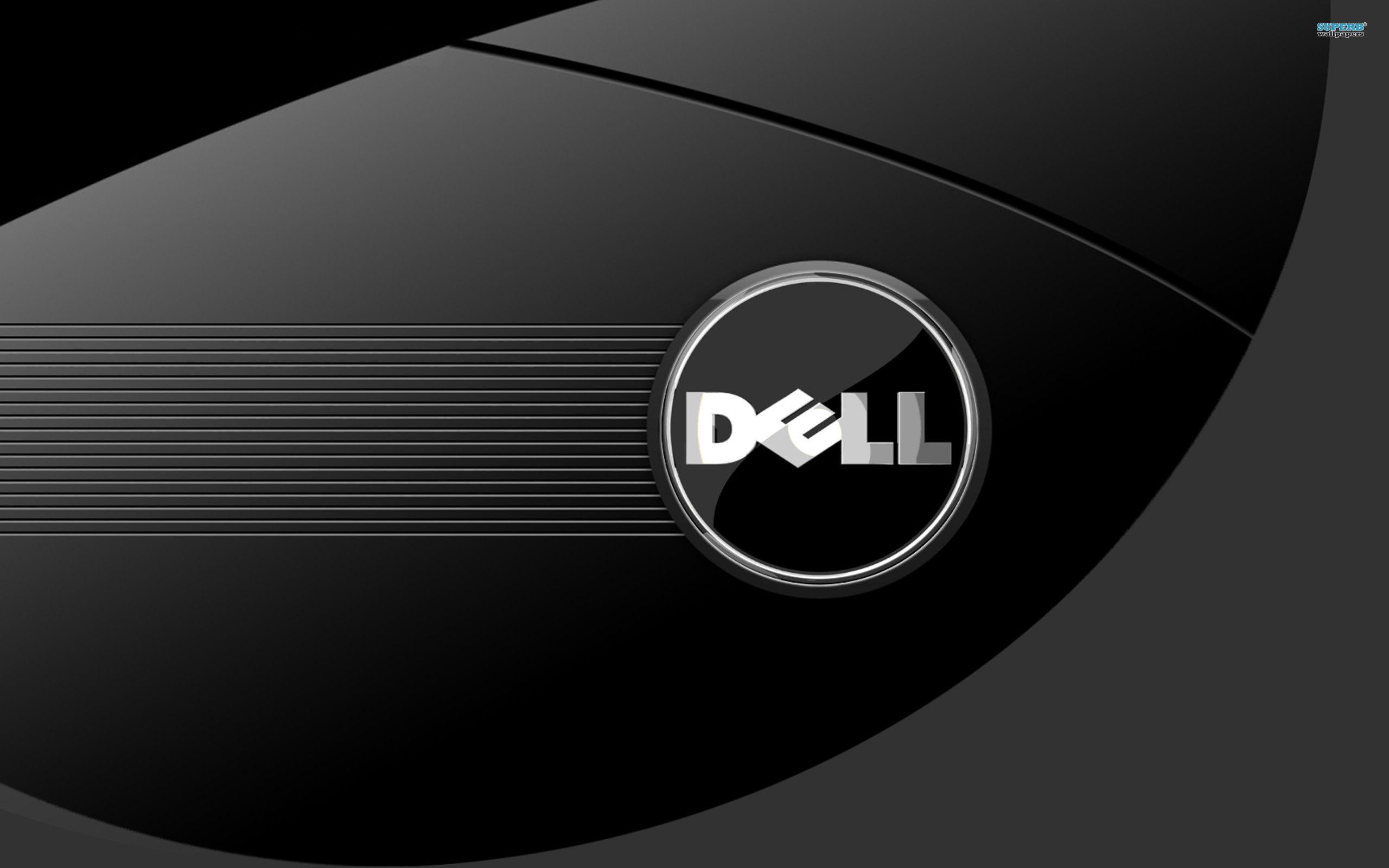 Dell-Logo, Dell, Schwarz, Glänzend, Kurven, 16:10, 2K-Hintergrundbild für den Desktop