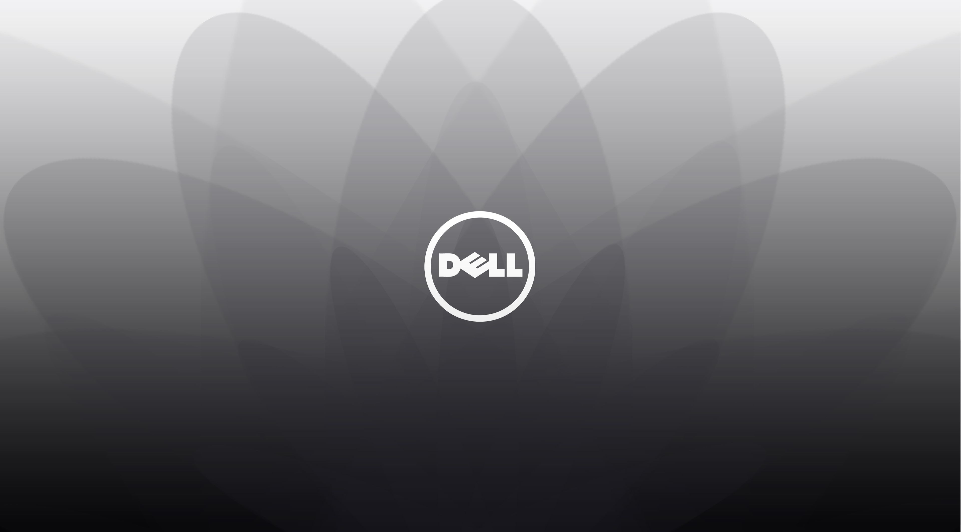 Dell-Logo, Dell, Blütenform, Grau, Farbverlauf, 4K, Hintergrund für den Desktop