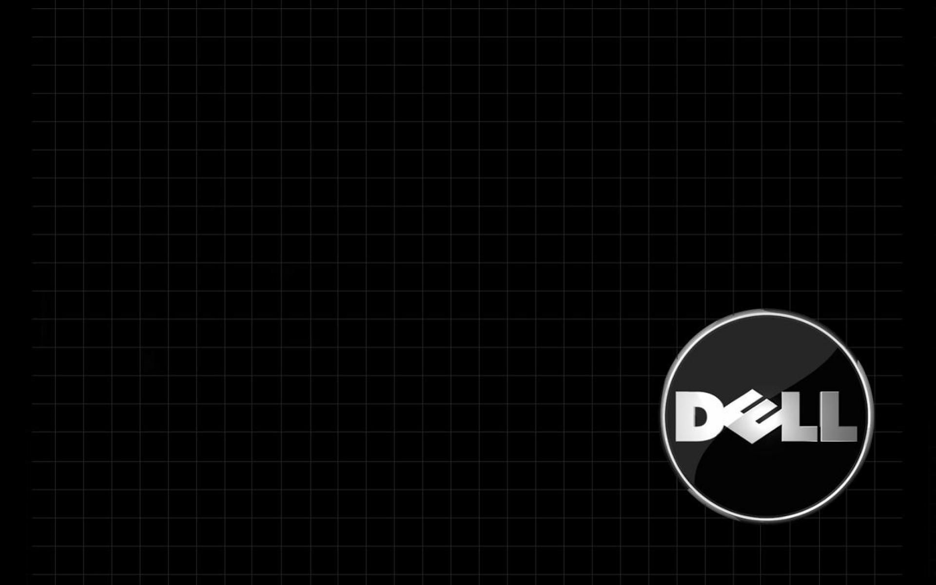 Dell-Logo, Dell, Gittermuster, Schwarz, Minimalismus, Full HD, Desktop-Hintergrund für Windows