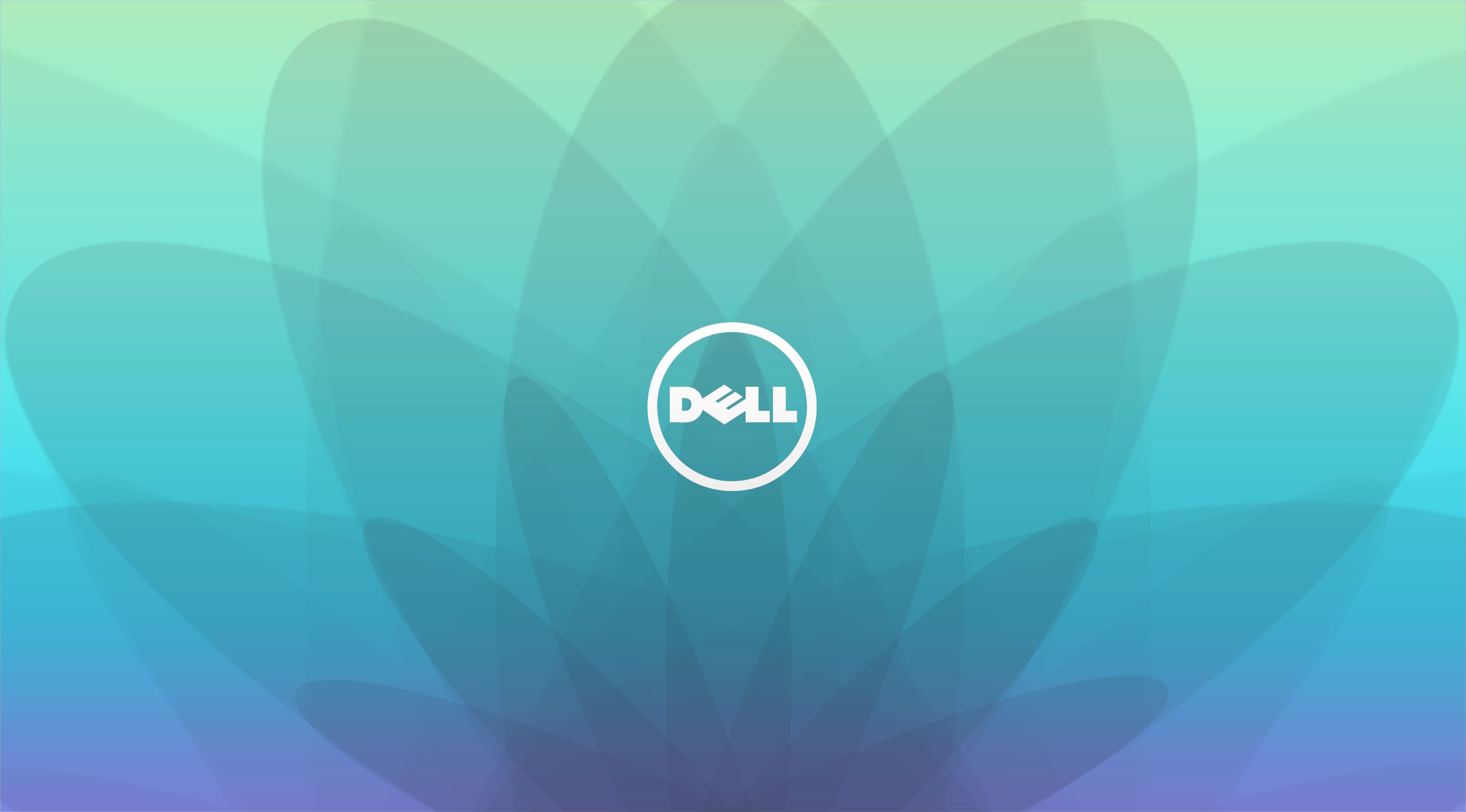 Dell-Logo, Dell, Blütenform, Türkis, Farbverlauf, 4K, Hintergrund für den Desktop