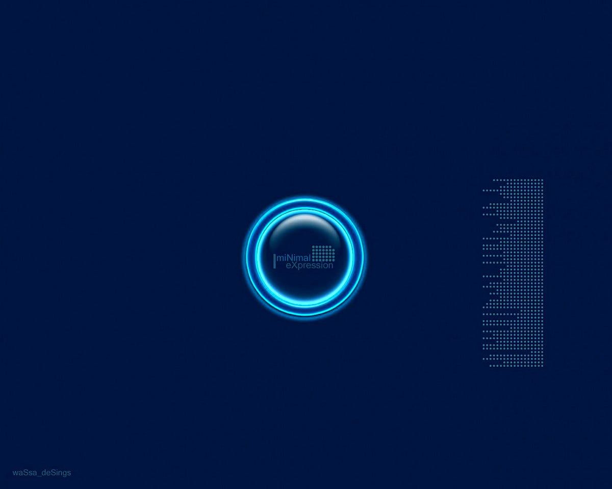 Dell, Leuchtender Ring, Dunkelblau, Minimalismus, Hintergrundbild