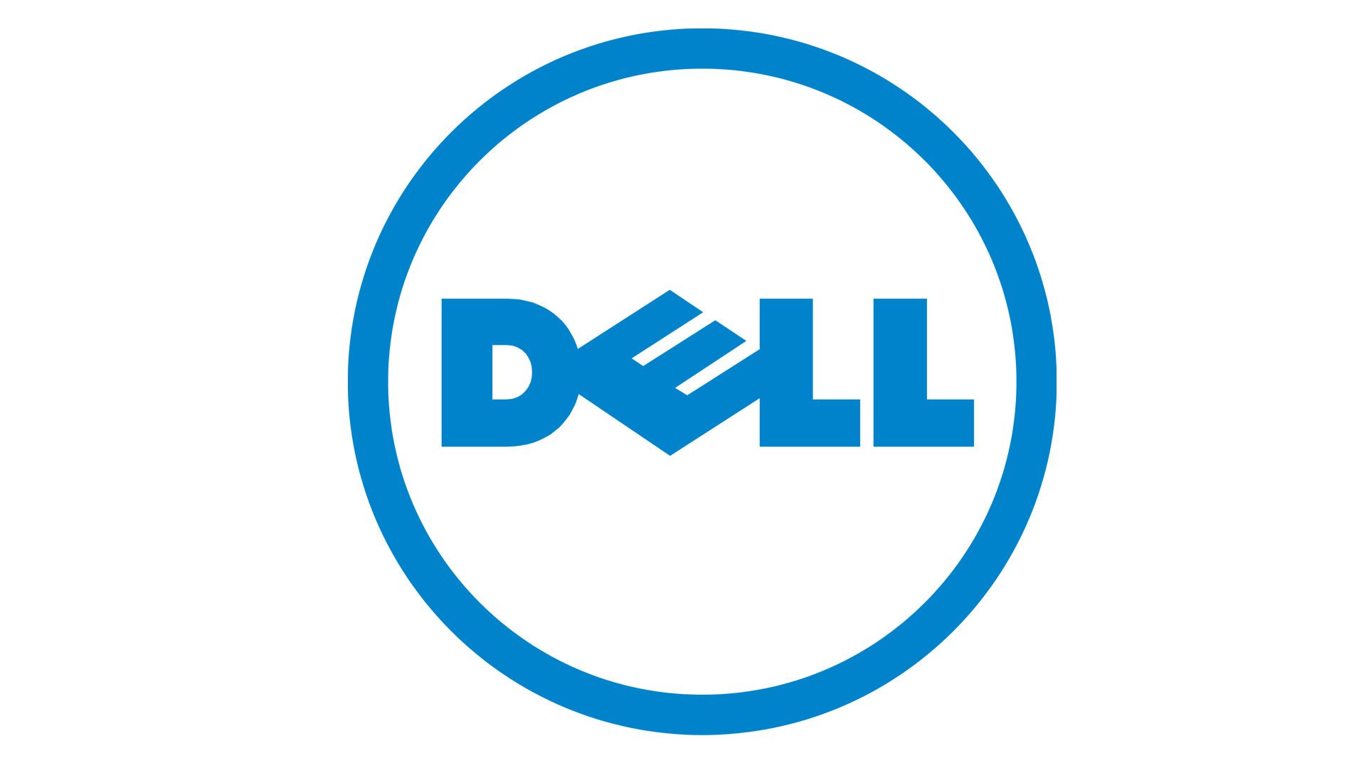 Dell-Logo, Dell, Blau-weiß, Flaches Design, Minimalismus, Full HD, Laptop-Hintergrundbild