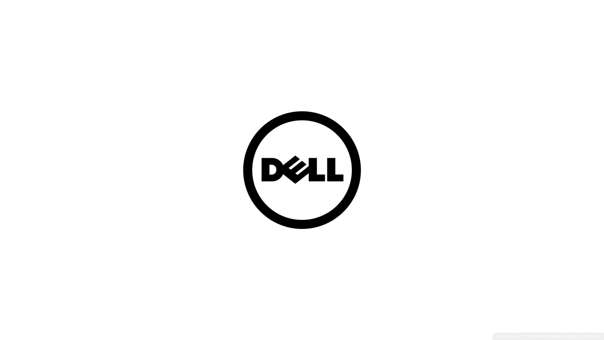 Dell-Logo, Dell, Schwarz-weiß, Weißer Hintergrund, Minimalismus, Full HD Wallpaper