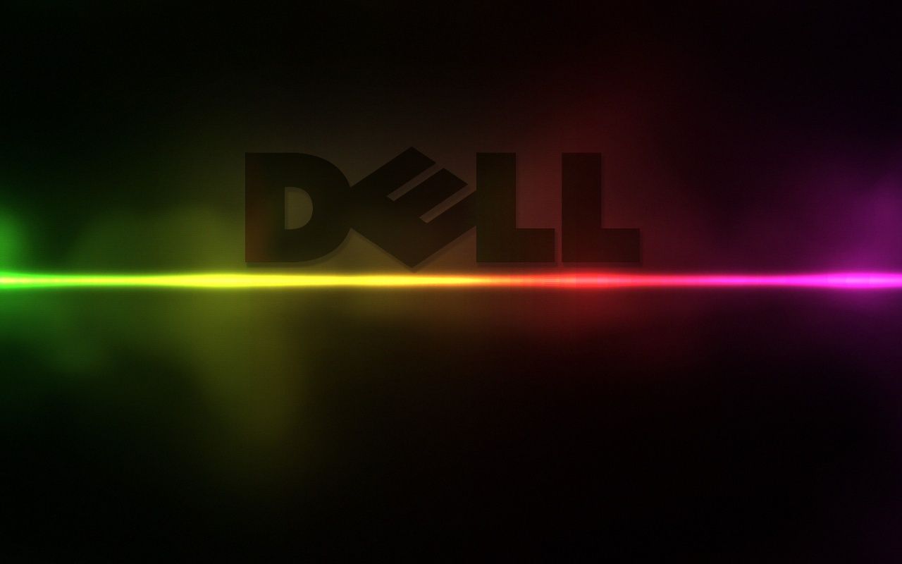 Dell-Logo, Dell, Regenbogenlinie, Schwarz, Lichteffekt, HD, Hintergrund für den Desktop