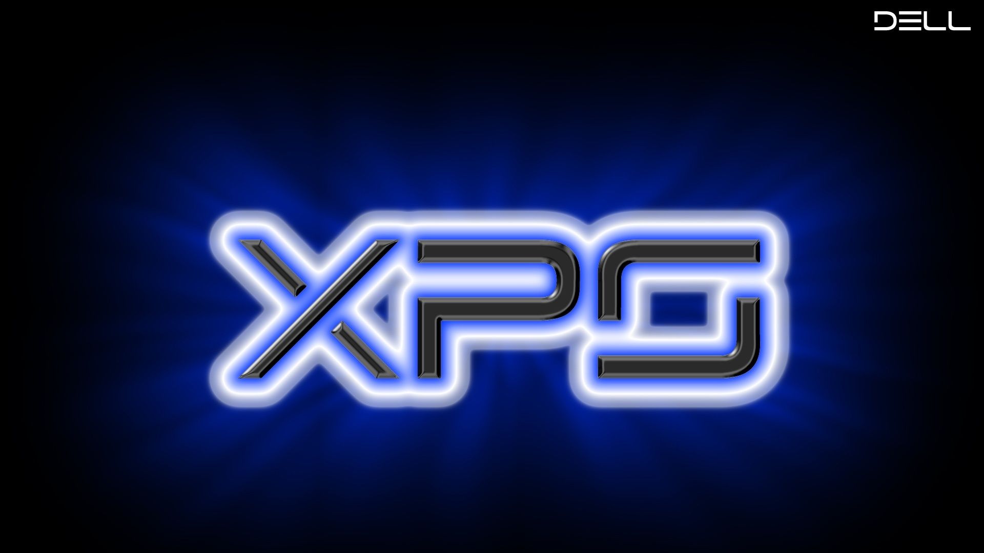 Dell XPS, XPS-Logo, Neonblau, Leuchtend, Dunkelblau, 16:9, Full-HD-Hintergrundbild für den Desktop